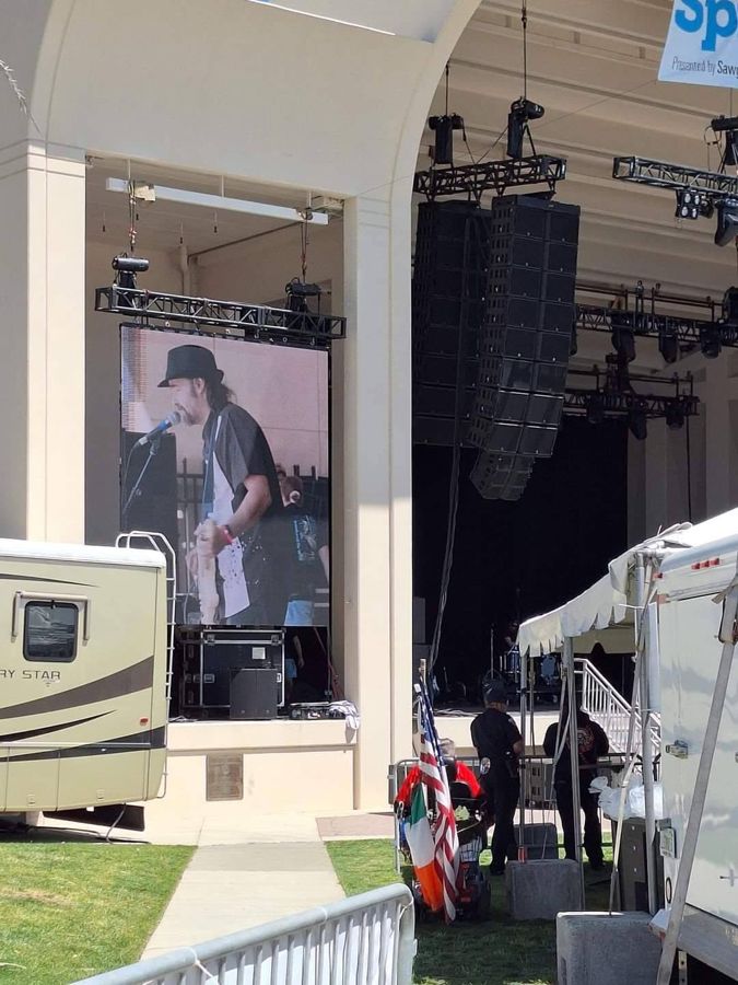 Festival stage with No Filter on the big screen